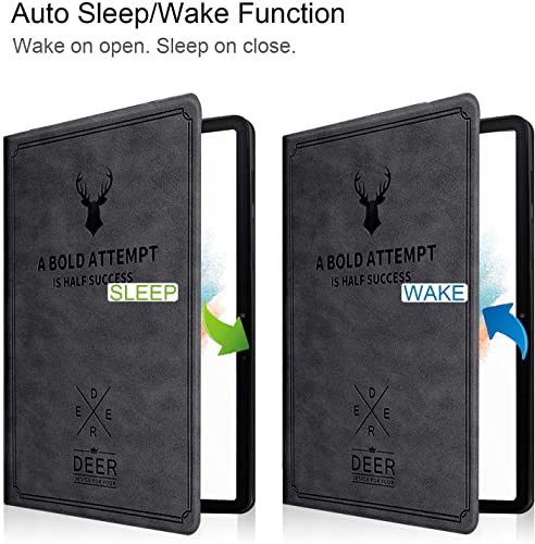Image of Robustrion Deer Pattern Flip Stand Case Cover for Samsung Galaxy Tab A8 10.5 inch [SM-X200 /X205 /X207] 2022 - Black
