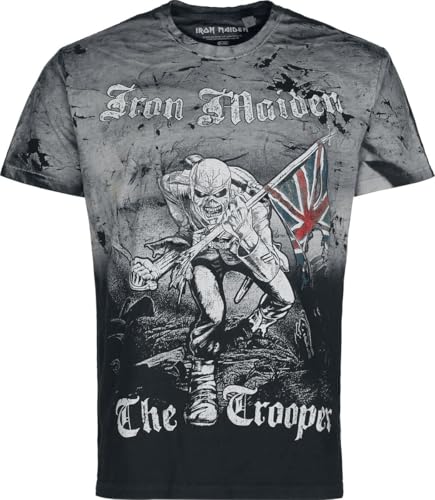 Iron Maiden The Trooper Homme T-Shirt Manches Courtes Gris M 100% Coton Regular/Coupe Standard