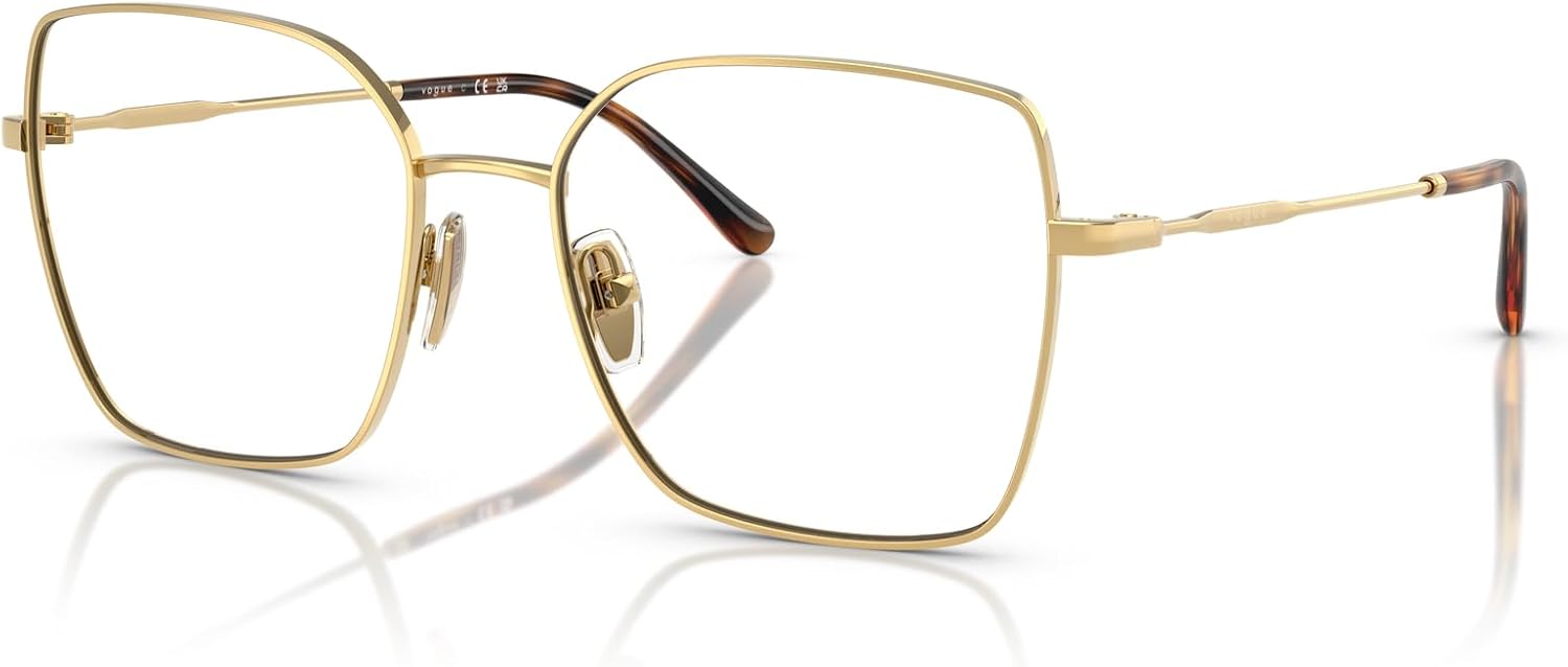 Vogue Eyewear Women's Vo4274 Square Prescription Eyewear Frames Gold/Demo Lens 53 Millimeters image 2 of 5 B0DD4P1BDW