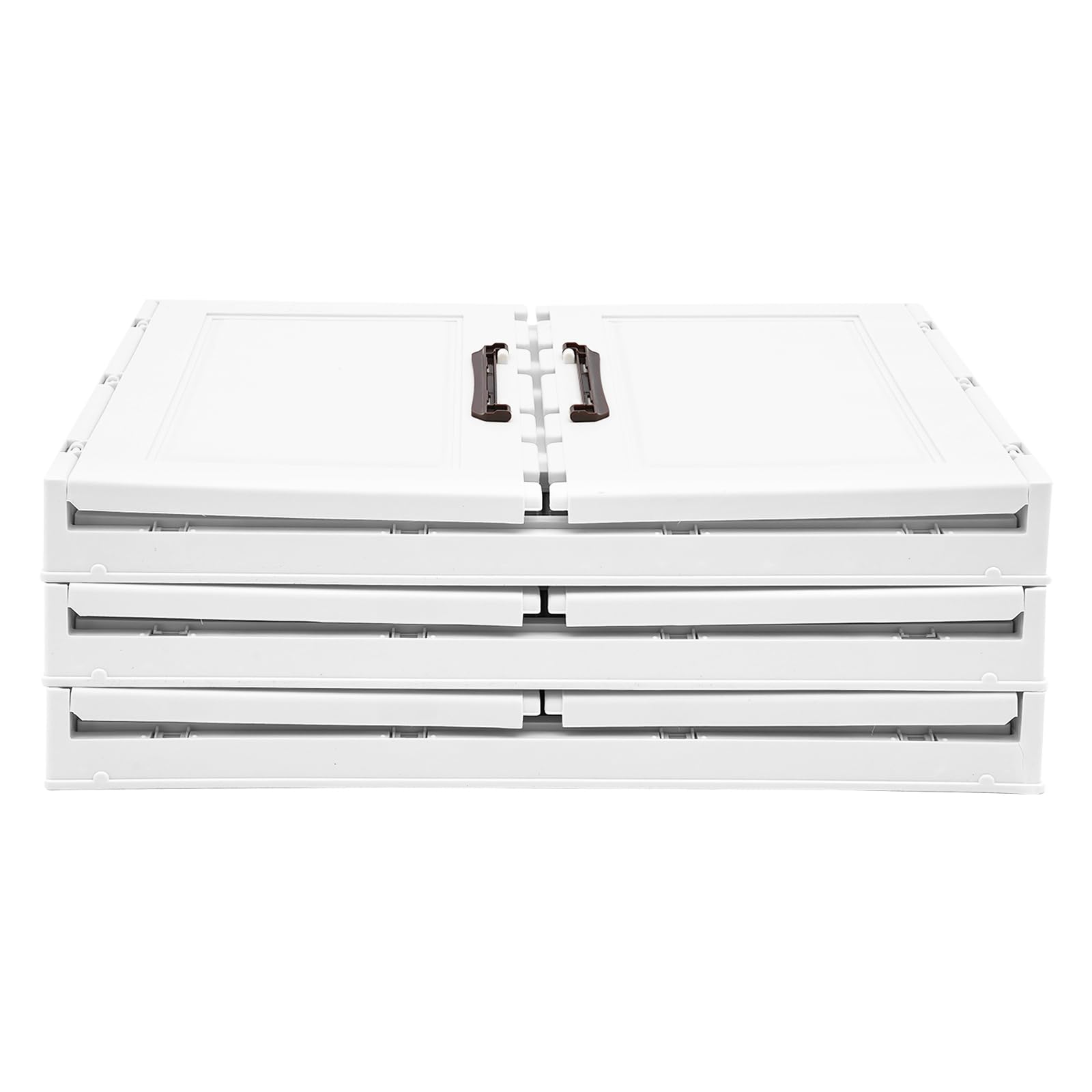 Caja de almacenaje con tapa, 3 niveles, 65 x 42 x 110,5 cm, transparente, para dormitorio, cocina, cuarto de baño