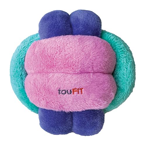 FOUFIT FouFouBrands Hide n Seek Knotted Snuffle Ball Treat Dispensing Nosework Toy for Dogs Pink Green Purple Small
