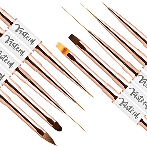 Image of Yasterd Nail Art Brushes Set,Professional 5pcs Double-Ended Acrylic Brushes