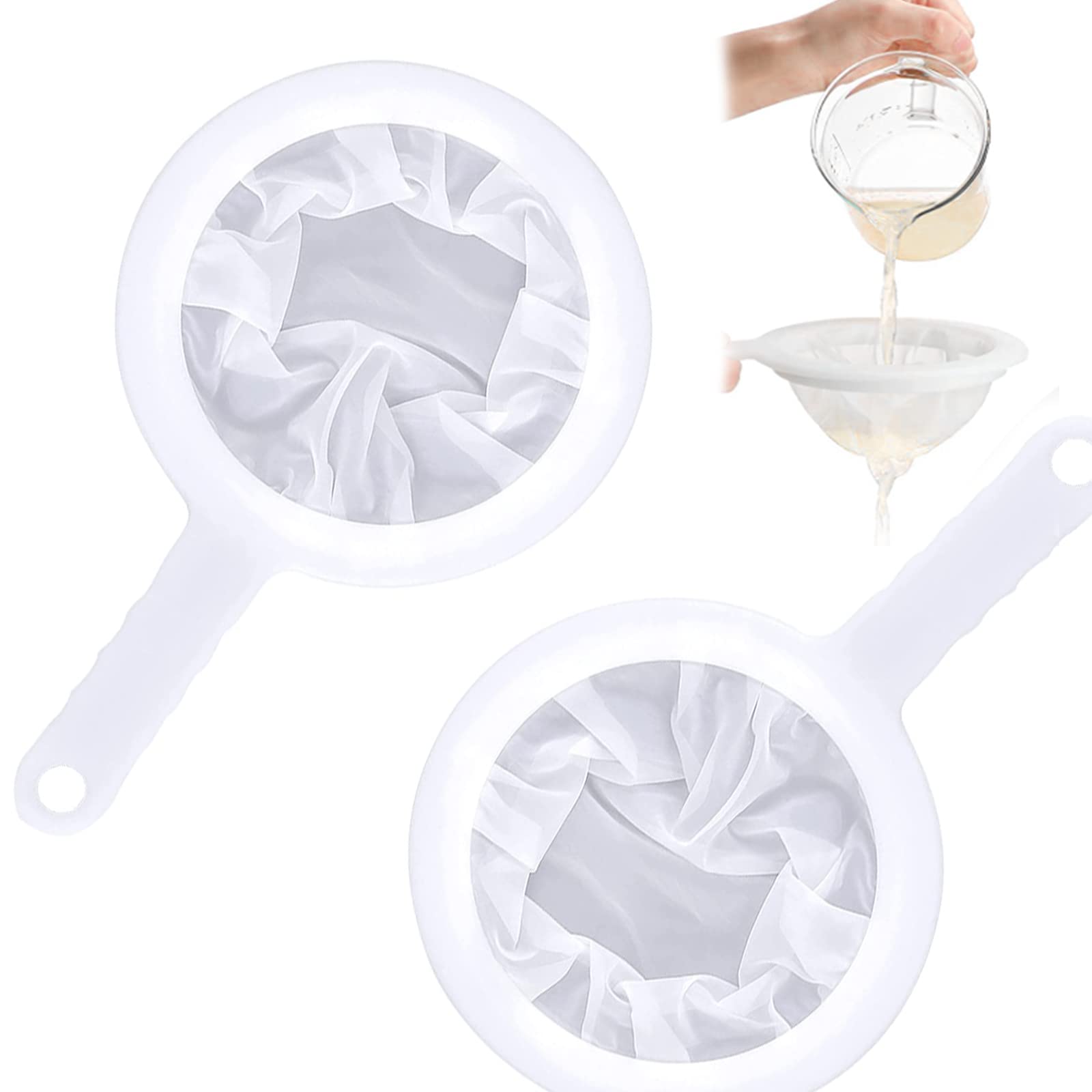 2 Stück Küchensieb 200-Mesh - Nylon Filter Für Kefir, Joghurt & Honig
