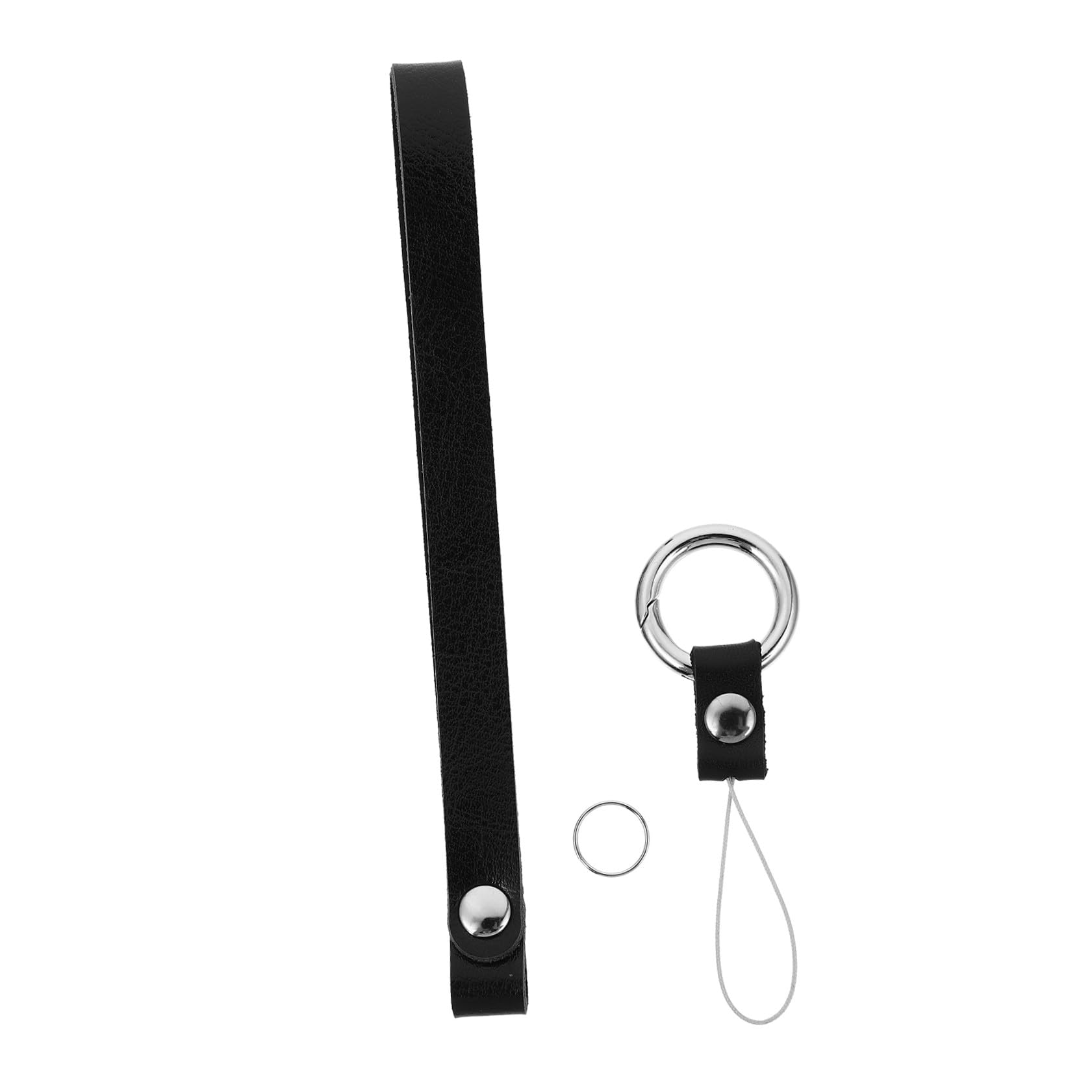 Mobestech Cinturino Polso Cellulare Nero con Anello Finger Ring Tracolla Pratica per Telefono Fotocamera e Accessori Facile da Installare e Staccare