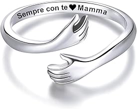 Women's Ring Always with You Mom in 925 Sterling Silver – Birthday Christmas Gift for Mothers, Grandmothers – Adjustable Ring – Box Included