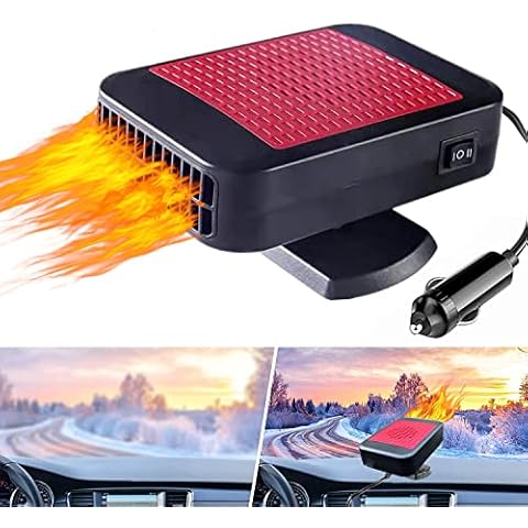 Portable Car Heater,Automobile Windscreen Fan 12V 200W 2 in 1 Fast Heating & Cooling Electric Heater Fan Portable Fast Demisting Defroster with Cigarette Lighter Plug for Cars SUV Truck and Trailer Cover