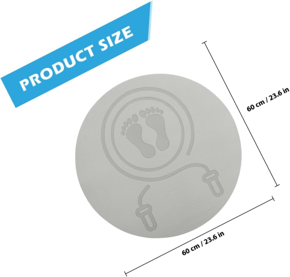 Tpe Non-slip Jump Rope Mat Gray Shock-absorbing Fitness Cushion Thickened Indoor Exercise Pad for Adults Home Gym Yoga Workout