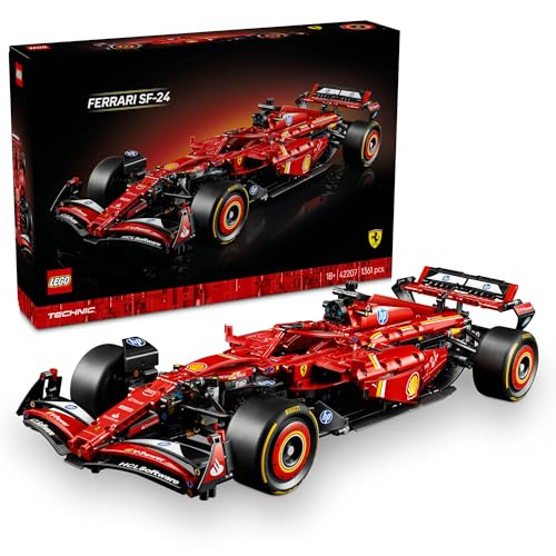 LEGO Technic Ferrari SF-24 F1 Car 42207 Model Kit for Adults Build Your Own Racing Vehicle Gift Set for Formula One Fans (1361 Pieces)