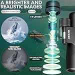 occer 12x50 Binoculars for Adults High Powered - HD Bird Watching Binocular for Hunting with Clear Vision - Easy Focus Binoculars with Long Range for Hiking Travel Cruise Trip Concert Stargazing - Image 3