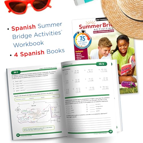 Summer Bridge Activities Grades 6-7 Spanish Summer Learning Backpack, Spanish Language 6th Grade to 7th Grade Workbook All Subjects, Flash Cards, Middle School Nonfiction & Fiction Children's Books - Image 3