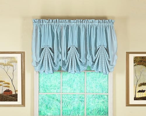 Today's Curtain, Silhouette Stripe Sheer Fan Insert, Blue, 30" W x 40" L