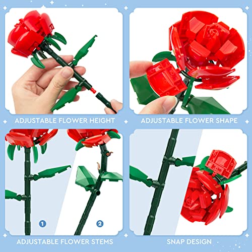 Smliefunland Flower Bouquet Building Kit - Ideal Gifts For Moms, Home Décor Rose Artificial Flowers, Perfect For Women, Her, Lovers, Birthdays, Anniversaries, And Retirement (Multicolor) #TOP3