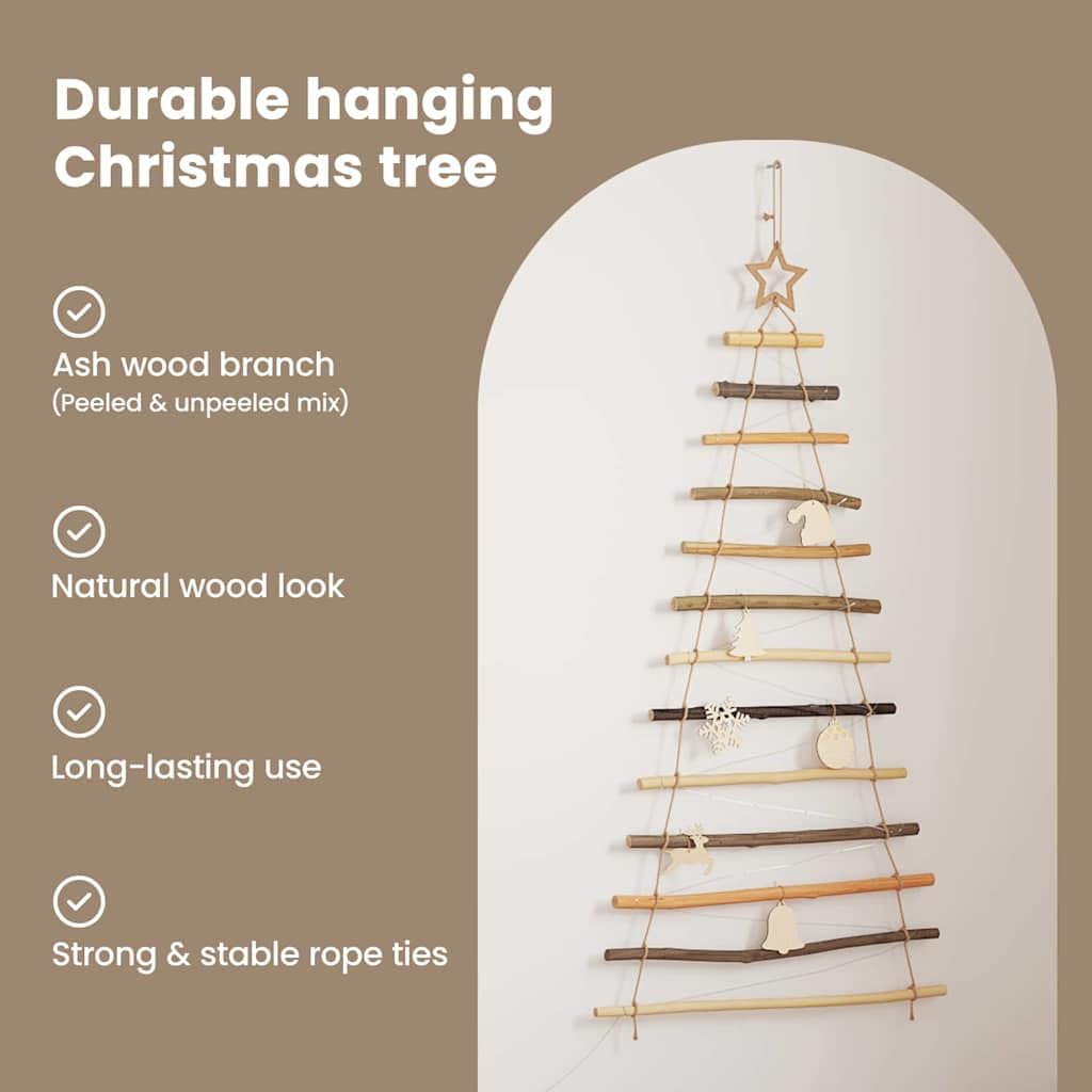 vidaXL Árbol de Navidad Natural 120 cm Madera de Fresno Sólido