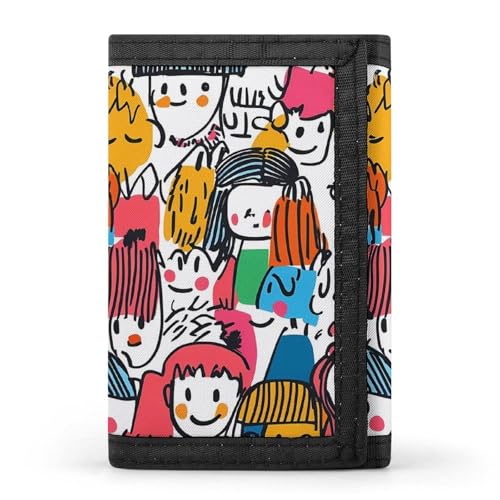 Cartoon Faces Hand-Drawn Graffitin wallet for men women change wallets coin pouch