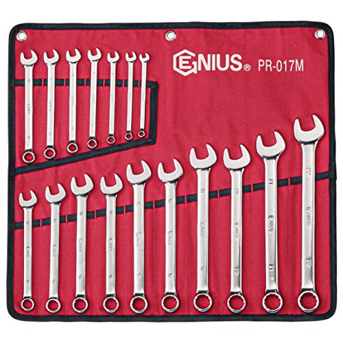 Genius Tools 17PC Metric Combination Wrench Set (Mirror Finish) - PR-017M