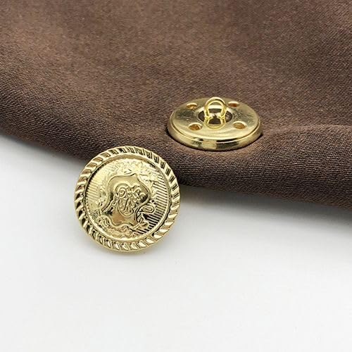 50 Boutons Dorés Mercerie - Lot De Boutons Décoratifs En Métal Poli Pour Blazers, Manteaux Et Vestes (12.5-25mm)