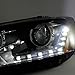 AKKON - For 2011-2018 VW Jetta MK6 4 Door Sedan Halogen Type LED DRL Projector Black Headlights LH + RH Side Pair