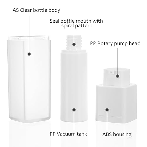 Miniatura 5 de CALLARON Botella cosmética de la bomba de la crema 3pcs botellas de la loción del viaje botellas plásticas de la loción botellas vacías del