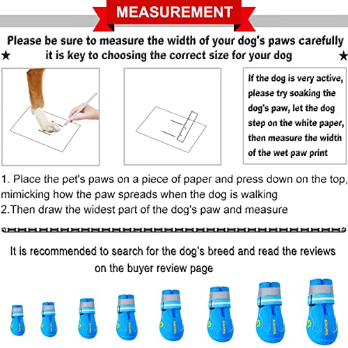 QUMY Dog Shoes for Large Dog Medium Dogs Boots & Paw Protectors for Winter Snowy Day Summer Hot Pavement - Image 2