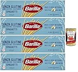 Barilla Glutenfrei Spaghetti – 4 x 400 g (1,6 kg) | Mais & Vollkornreis, al dente in 11 Min., vegan & glutenfrei – perfekte Saucenhaftung, italienische Qualität + Italian Gourmet polpa