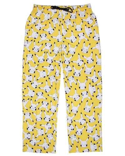 Pokemon Men's Pikachu Expressions Allover Design Adult Lounge Sleep Pajama Pants