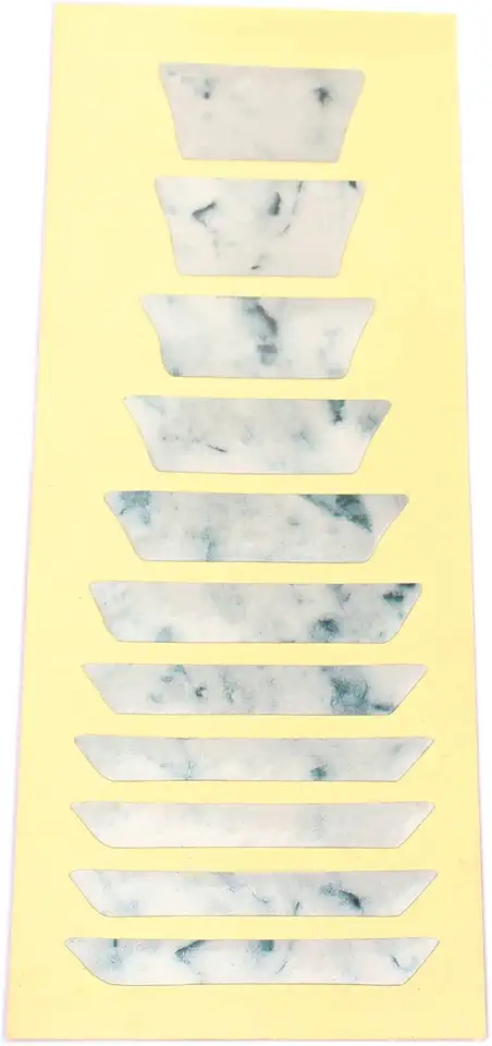 Adesivos marcadores de escala de guitarra, adesivo tradicional de braço trapézio para guitarra, baixo e ukulele, tema de mármore, superfície de madeira e metal, uso único, 1 unidade