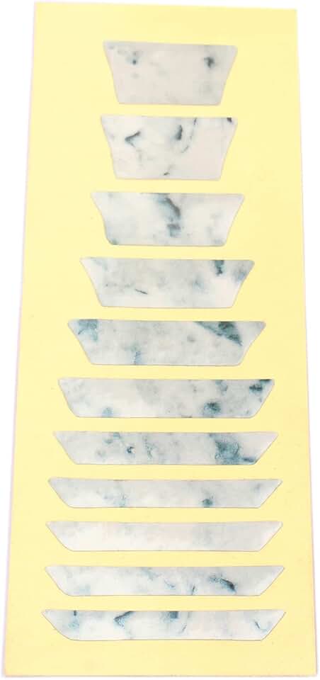 Adesivos marcadores de escala de guitarra, adesivo tradicional de braço trapézio para guitarra, baixo e ukulele, tema de mármore, superfície de madeira e metal, uso único, 1 unidade