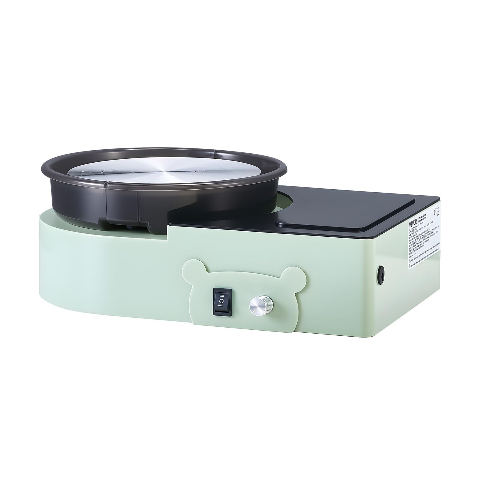 VEVOR Mini Tokarka ceramiczna średnica 158 mm, regulowana prędkość obrotowa obrotowa talerza, tokarka elektryczna gliny narzędzia modelujące, odpowiednie do zajęć ceramicznych, zielony