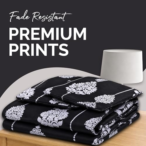 Image of DECORUM Glace Cotton Fitted 1 Bedsheet King Size (72 inchx78 inch) | All Around Elastic | Cotton Feel | 2 Pillow Covers (17 inchx27 inch) | Fits Up to 8 inch Mattress | 200-220 TC | Printed Double Bed Sheet Set
