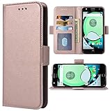 Phone Cover for Moto Z Play Folio Flip Wallet Case,PU Leather Credit Card Holder Slots Full Body Protection Kickstand Hard Hybrid Protective Phone Cover for Motorola MotoZPlay MotoZ ZPlay Rose Gold