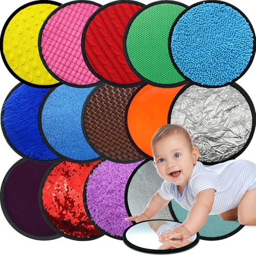 Image of Upgraded 16 Set Sensory Mats, Mixed Colors Sensory Toys for Kids with Autism, Tactile Wall Panel Montessori Toy, Educational Toys for 3 Year Old, Toddler Learning Classroom Supplies Gift(8.3 Inch)
