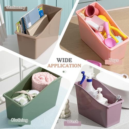 Image of Geetery Plastic Book Bins for Classroom, 24 Pcs, Terrazzo Color