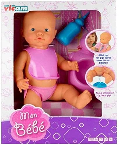 Vicam- MUÑECO Mon Bebe Hace Pipi 42 CM bebé, Multicolor (VIC00222)