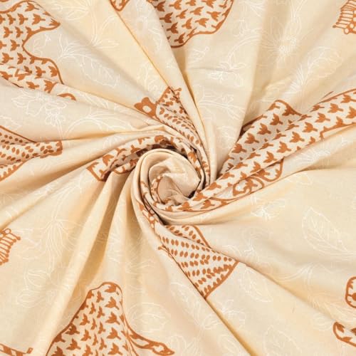 Image of Living Roots Ethnic Jaipur Block Print Double Cotton Bedsheet & 2 Pillow Covers, for Mattress Upto 6 inches Thick, No Colour Bleeding, Orange Colour, King Size 90 * 108 inches, 120TC (601-A)
