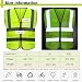 JenPen 10 Pieces Reflective Safety Vests with Pockets and Zipper, High Visibility Mesh Construction Vest for Men Women (XXL)