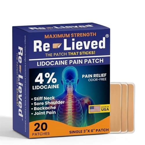 Lidocaine Pain Patches 4% (20 count) – aluminum-free, water resistant