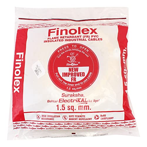 Image of Finolex 1.5 Bc 1100Vpvc Ins.Ind Cable Yellow 180 Meter Fr (10314136)