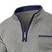 Mens Waffle Knit Short Sleeve Shirt Stand Collar Color Block Casual Pullover Top Textured Summer Fashion Button Shirts Gray