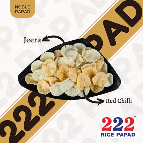 Image of Noble 222 Rice Papad (Mini Appalam) | 500g | Chawal Papad | Ready-to-Fry Jeera Flavour | राइस पापड़ चावल के पापड़ (फ्लेवर: जीरा) |