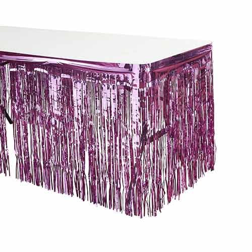 Foil Table Skirt 160cm x 70cm (Pink)
