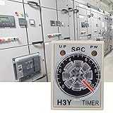 Akozon Zeitrelais H3Y 2 8 Pin Einstellbarer Timer Hoher Genauigkeit für Haushaltsgeräte und Elektrische Versorgung 0 10s, Multifunktionales Zubehör für den Heimgebrauch (24 VDC)