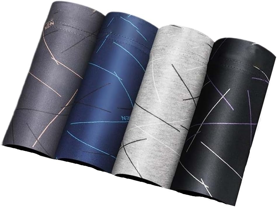 Men's Cotton Underwear Personalized Printed Flat Corner Pants Mid Waist Seasonal Shorts(X-Large)