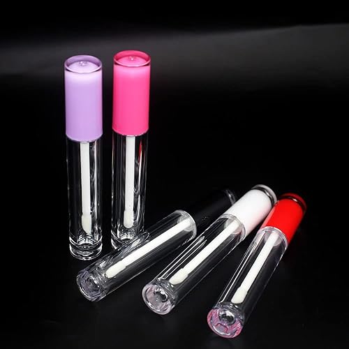Miniatura 9 de COSIDEA Paquete de 22 tubos de brillo de labios blancos redondos vacíos de 0.2 fl oz contenedores de tubo de brillo de labios lindos con varita al