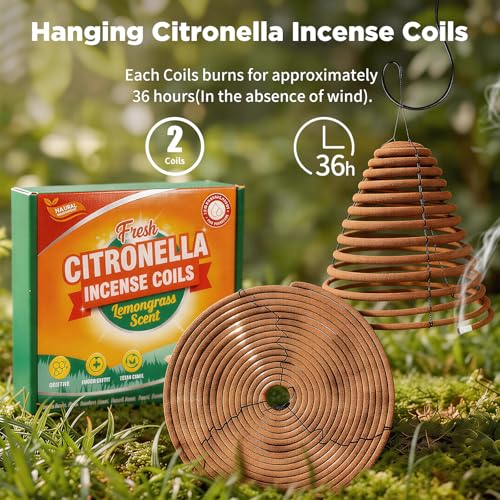 SCENTORINI Hanging Citronella Incese Coil, 2 Pack Mosquito Coils Outdoor - image 3