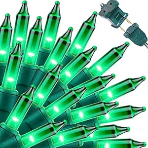 LAMPHOME St. Patrick’s Day Mini String Lights, Super-Bright Extendable Green Christmas Lights Decoration 100Lights 19.6ft UL Certified Mini Bulb String Lights Set for Outdoor Christmas Tree Decor