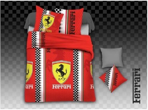 Ferrari - Red White Black Green Yellow- Queen 4 Piece Duvet Set