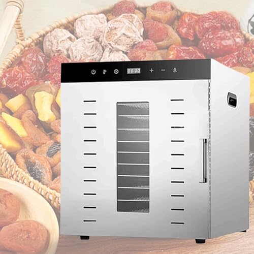 RIQHTIK Deshidratador de Alimentos, liofilizador Comercial de 12 Capas, máquina para conservar Frutas y Verduras con Pantalla táctil, luz LED, para Uso doméstico y Comercial