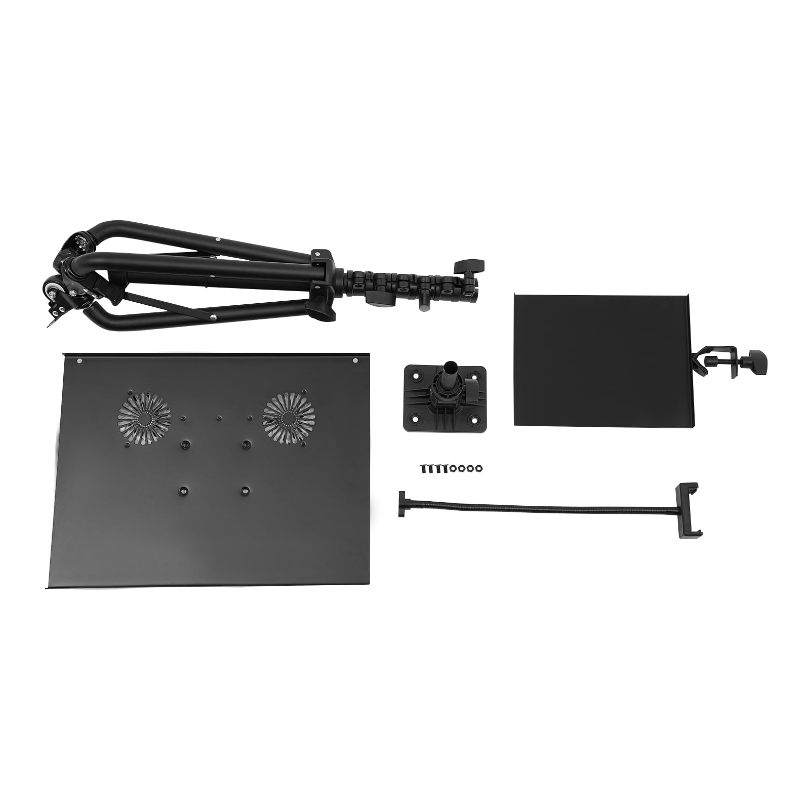 Supporto multifunzione per computer portatile e proiettore con 3 ruote (con freni), altezza regolabile e inclinazione, per laptop proiettore fotocamera, film all'aperto