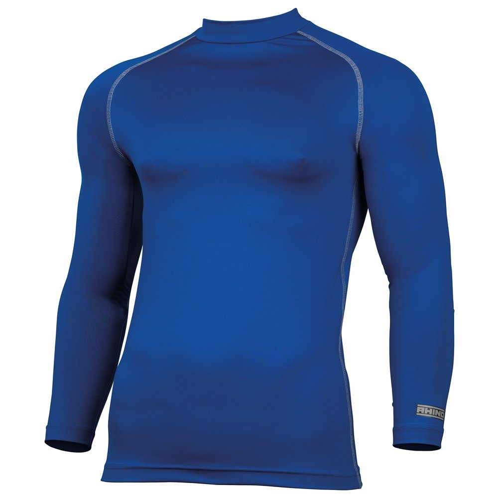 Rhino – Camiseta interior de manga larga, para deporte, de compresión, Hombre, color azul cobalto, tamaño Large