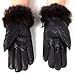 Alpine Swiss Womens Leather Dressy Gloves Faux Fur Trim Cuff Thermal Lining Brown Large